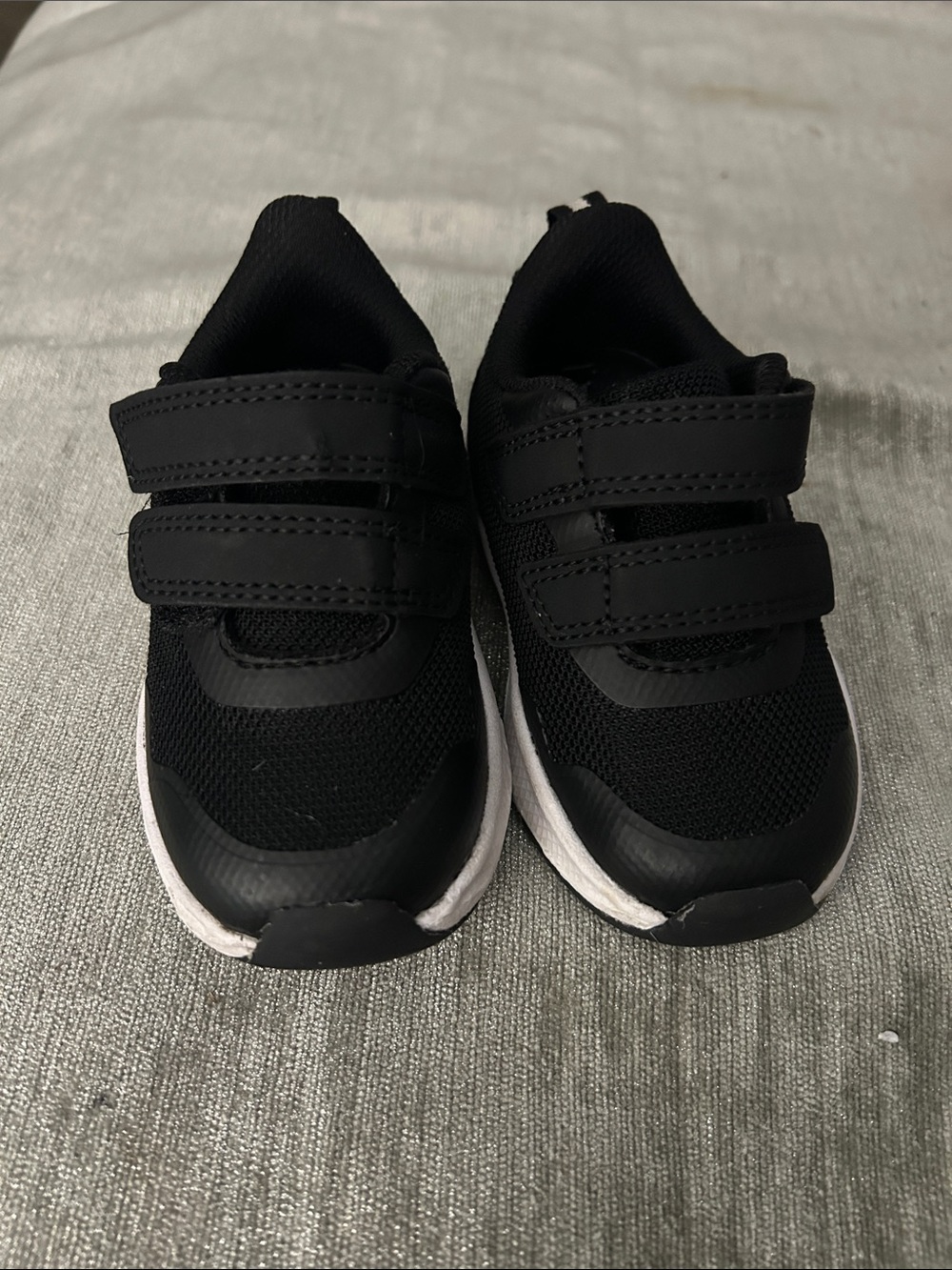Kids Black Velcro Athletic Sneakers - Casual Everyday Shoes